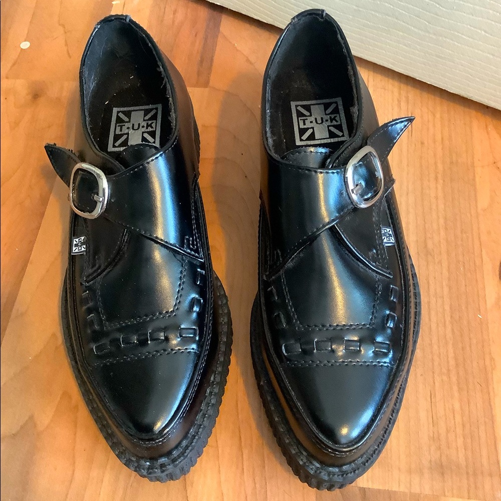 TUK leather pointed platform loafers. Never worn!